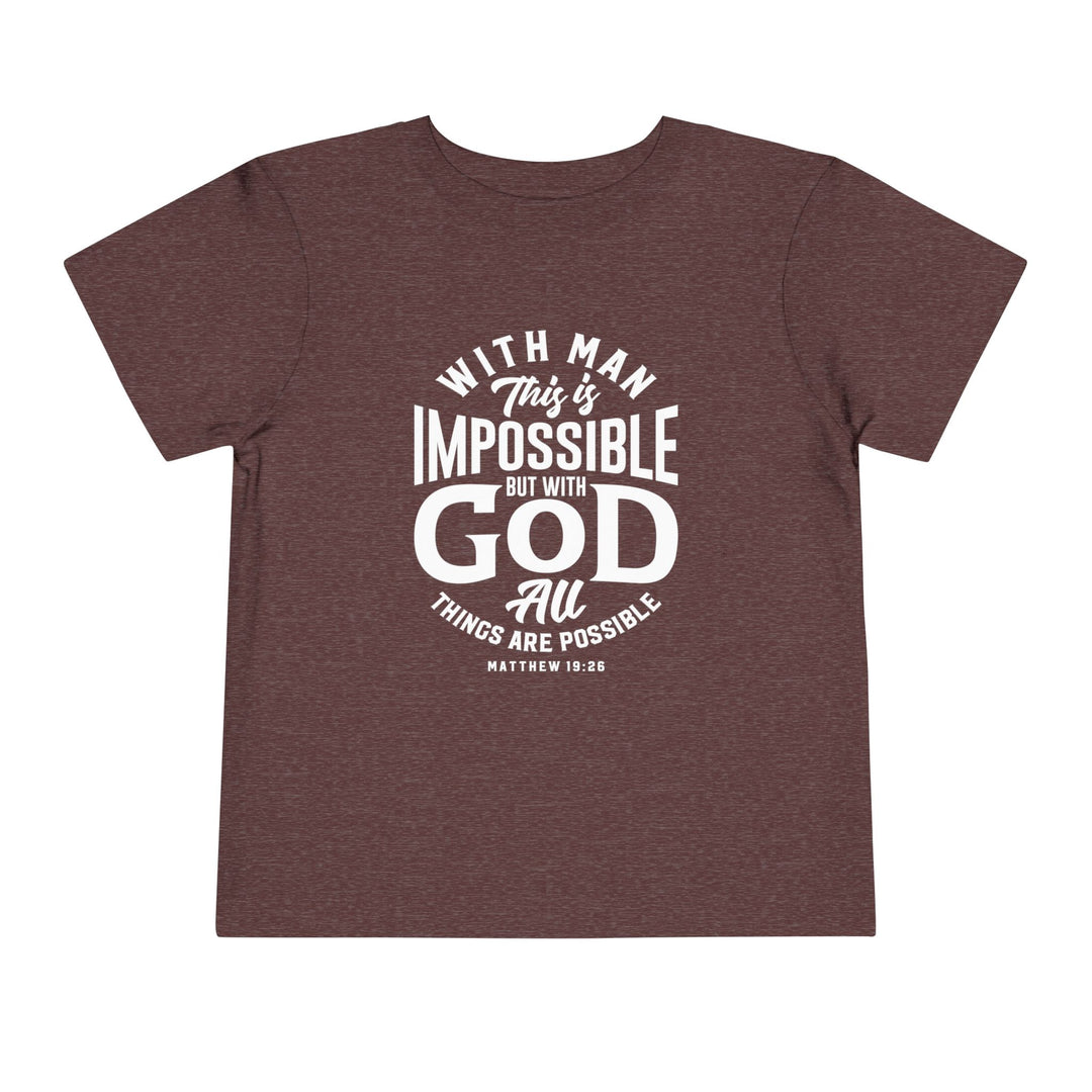 All Things Possible Toddler Tee Kids clothes Heather Maroon 2T 