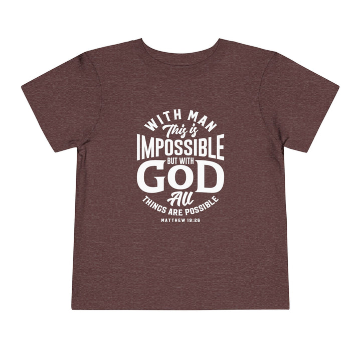 All Things Possible Toddler Tee Kids clothes Heather Maroon 2T 