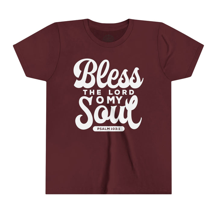 Bless The Lord Youth T-shirt Kids clothes Maroon S 