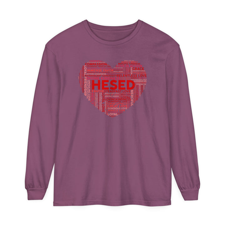 Hesed Heart Cloud Long Sleeve Shirt Long-sleeve Berry S 