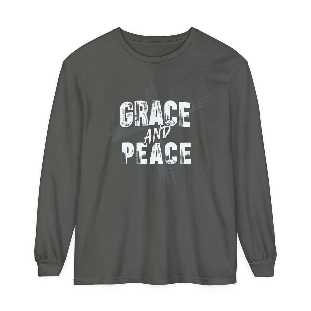 Grace and Peace Cross Long Sleeve Shirt Long-sleeve Pepper S 