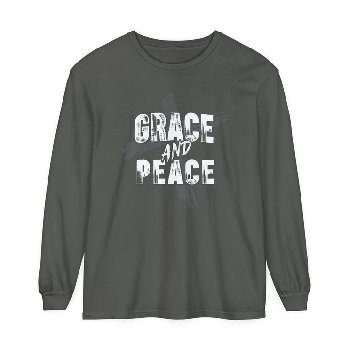 Grace and Peace Cross Long Sleeve Shirt Long-sleeve Pepper S 