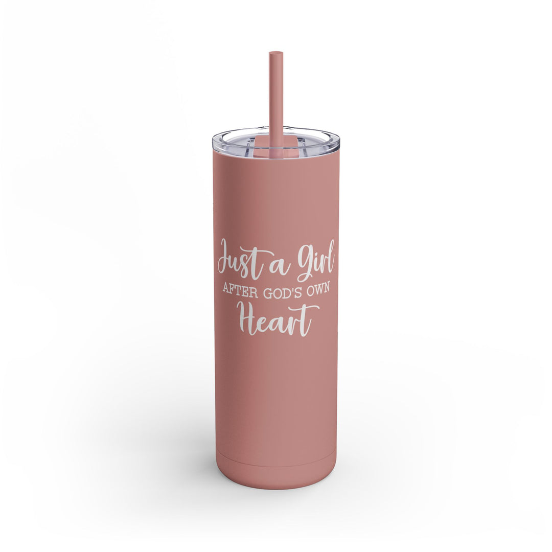 Christian Tumbler Girl After God Mug Dusty Rose 20oz Matte