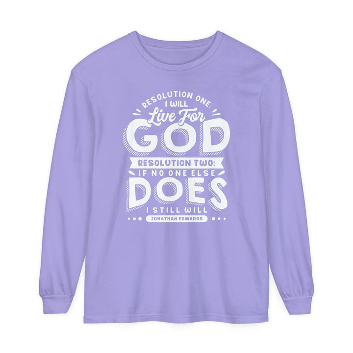 Live For God Long Sleeve Shirt Long-sleeve Violet S 