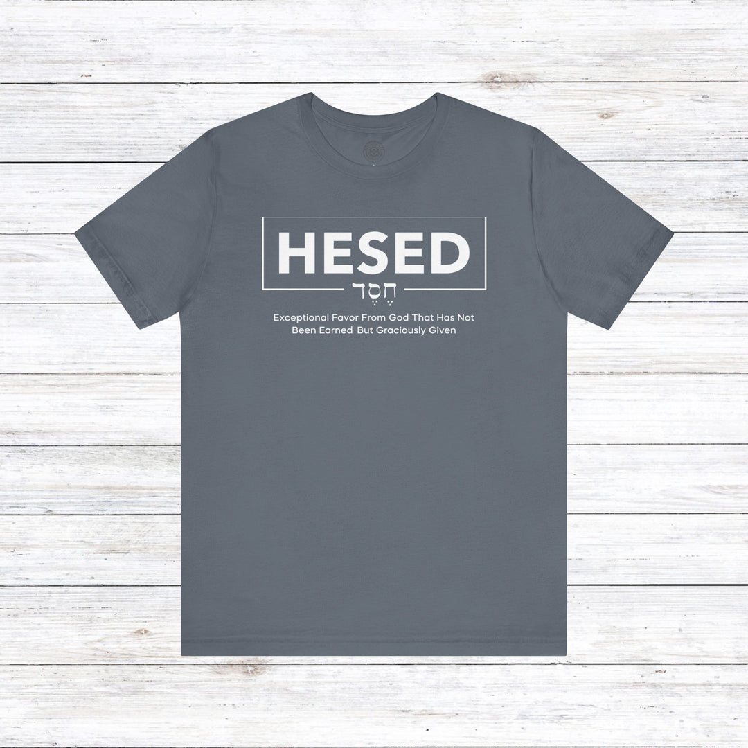 Hesed Exceptional Favor Unisex T-Shirt T-Shirt Steel Blue S 