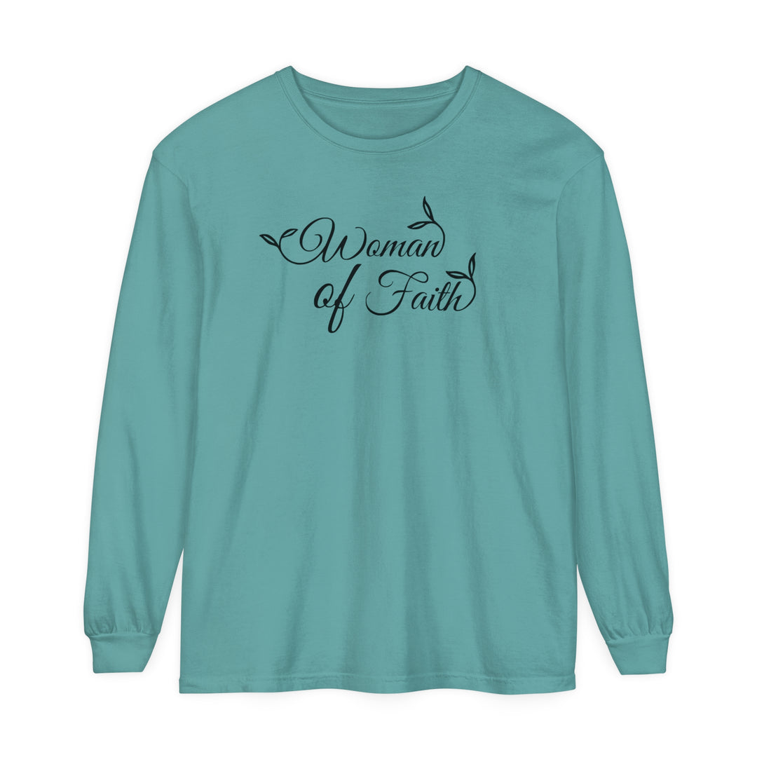 Woman of Faith Long Sleeve Shirt Long-sleeve Seafoam S 