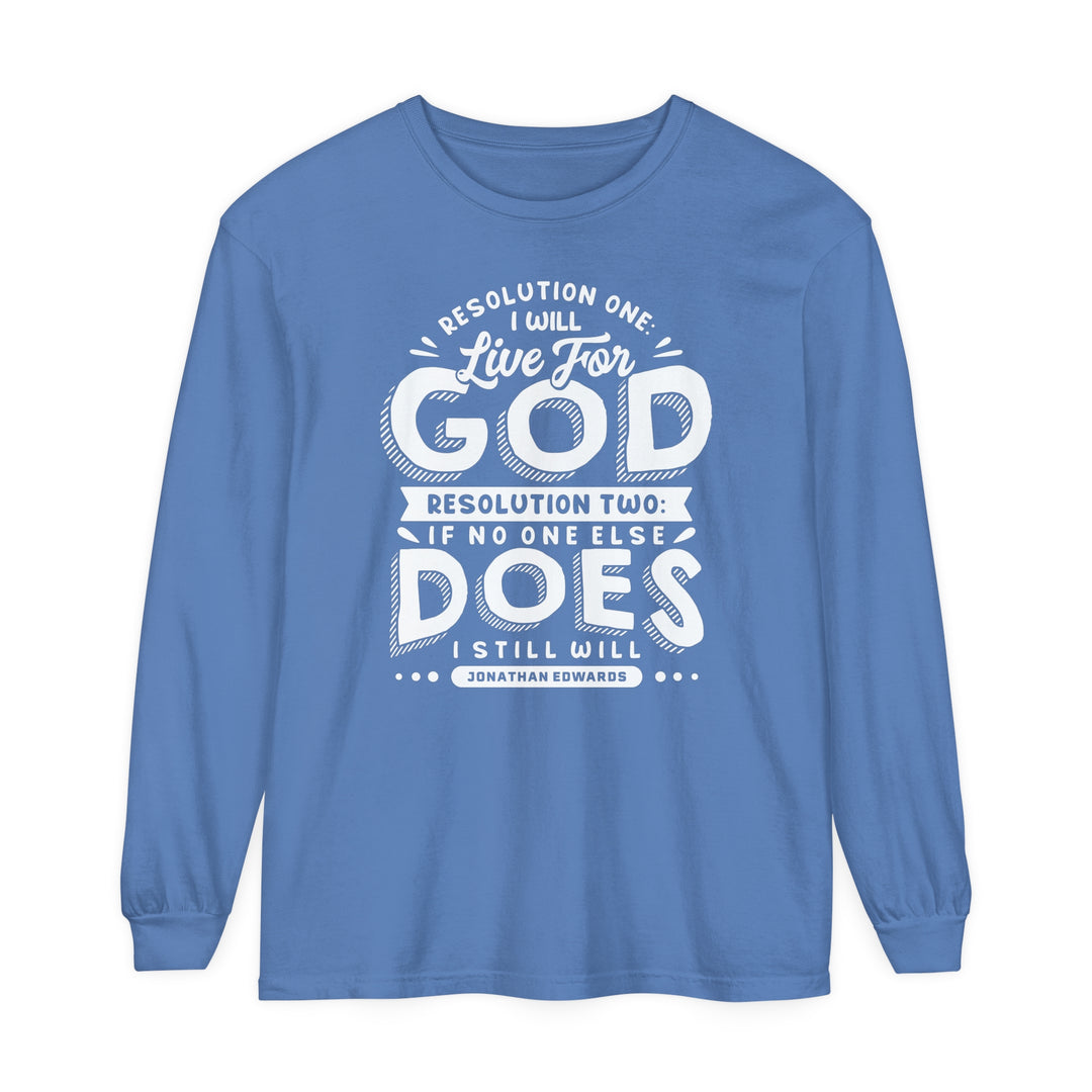 Live For God Long Sleeve Shirt Long-sleeve Flo Blue S 