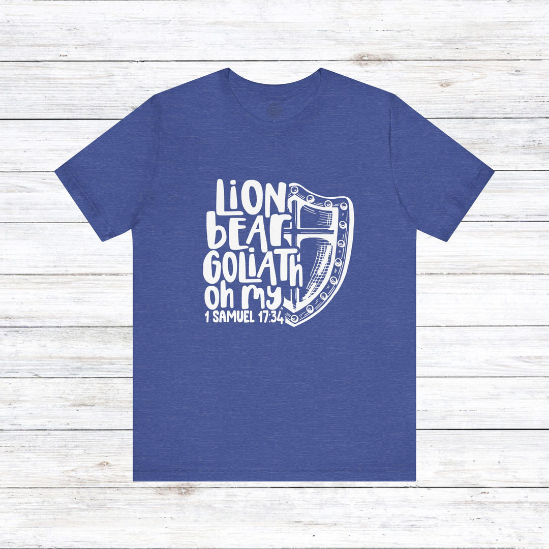 Lion Bear Goliath Oh My Unisex T-Shirt T-Shirt Heather True Royal S 