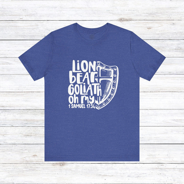 Lion Bear Goliath Oh My Unisex T-Shirt T-Shirt Heather True Royal S 