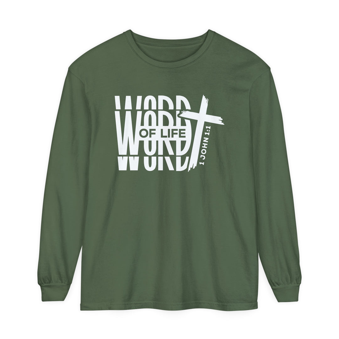 Word of Life Cross Long Sleeve Shirt Long-sleeve Hemp S 