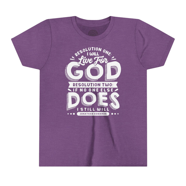 Live For God Youth T-shirt Kids clothes Heather Team Purple S 