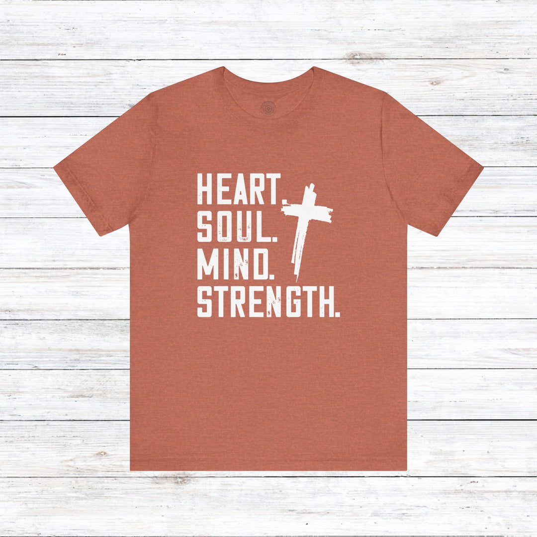 Shema Heart Soul Mind Strength Unisex T-Shirt T-Shirt Heather Clay S 