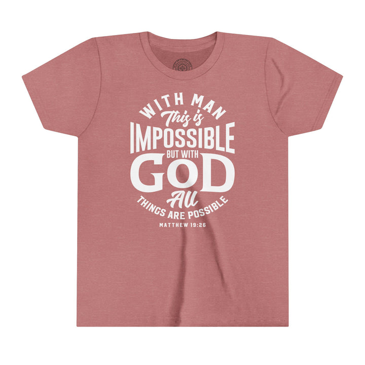 All Things Possible Youth T-shirt Kids clothes Heather Mauve S 