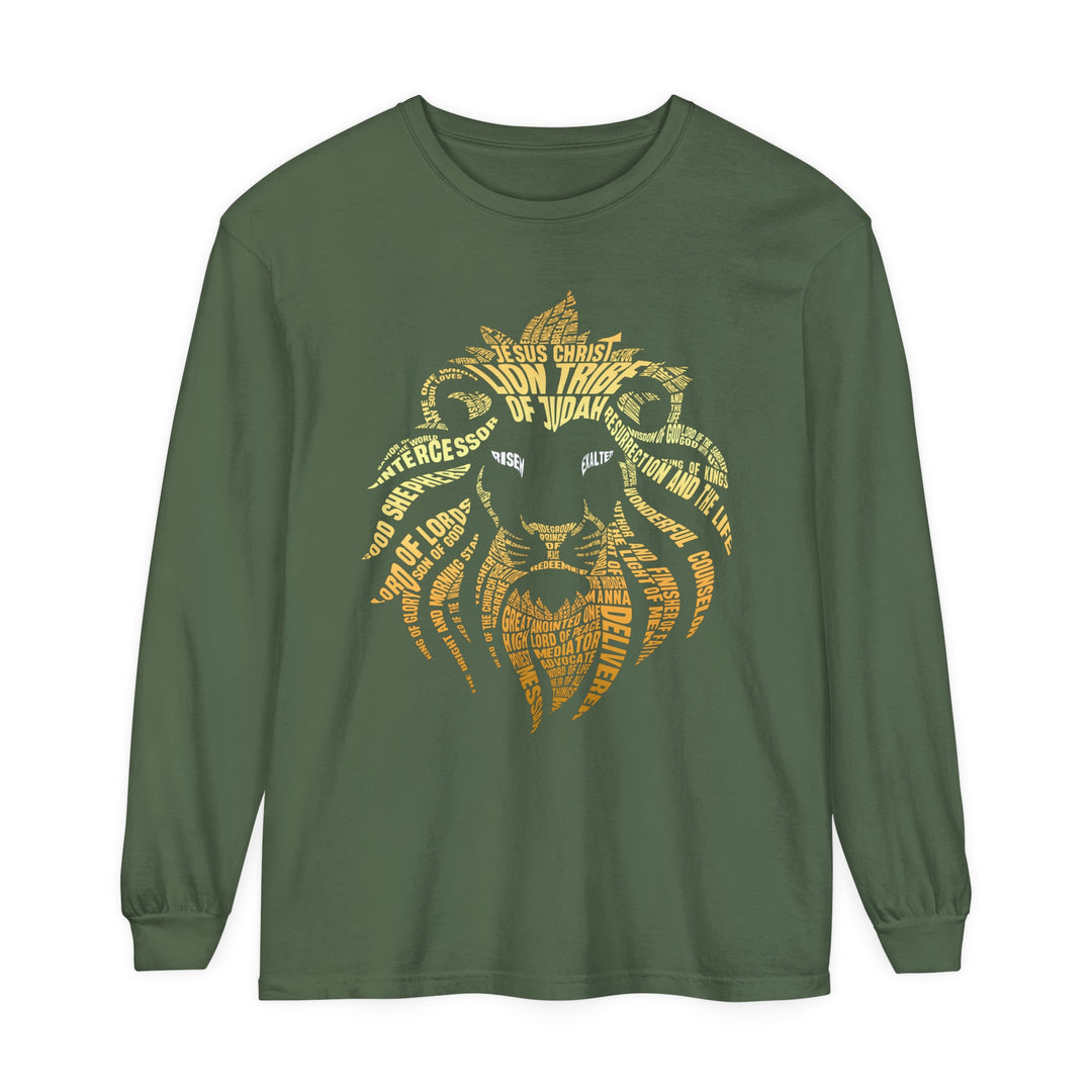 Lion Word Cloud Long Sleeve Shirt Long-sleeve Hemp S 