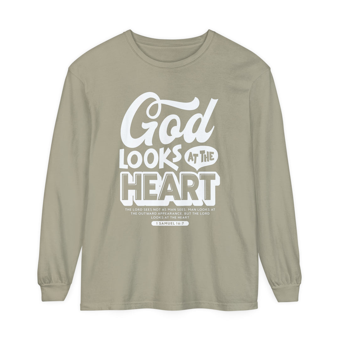 God Looks At The Heart Long Sleeve Shirt Long-sleeve Sandstone S 