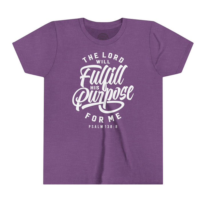 His Purpose Youth T-shirt Kids clothes Heather Team Purple S 