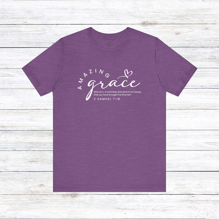 Amazing Grace Heart Unisex T-Shirt T-Shirt Heather Team Purple S 