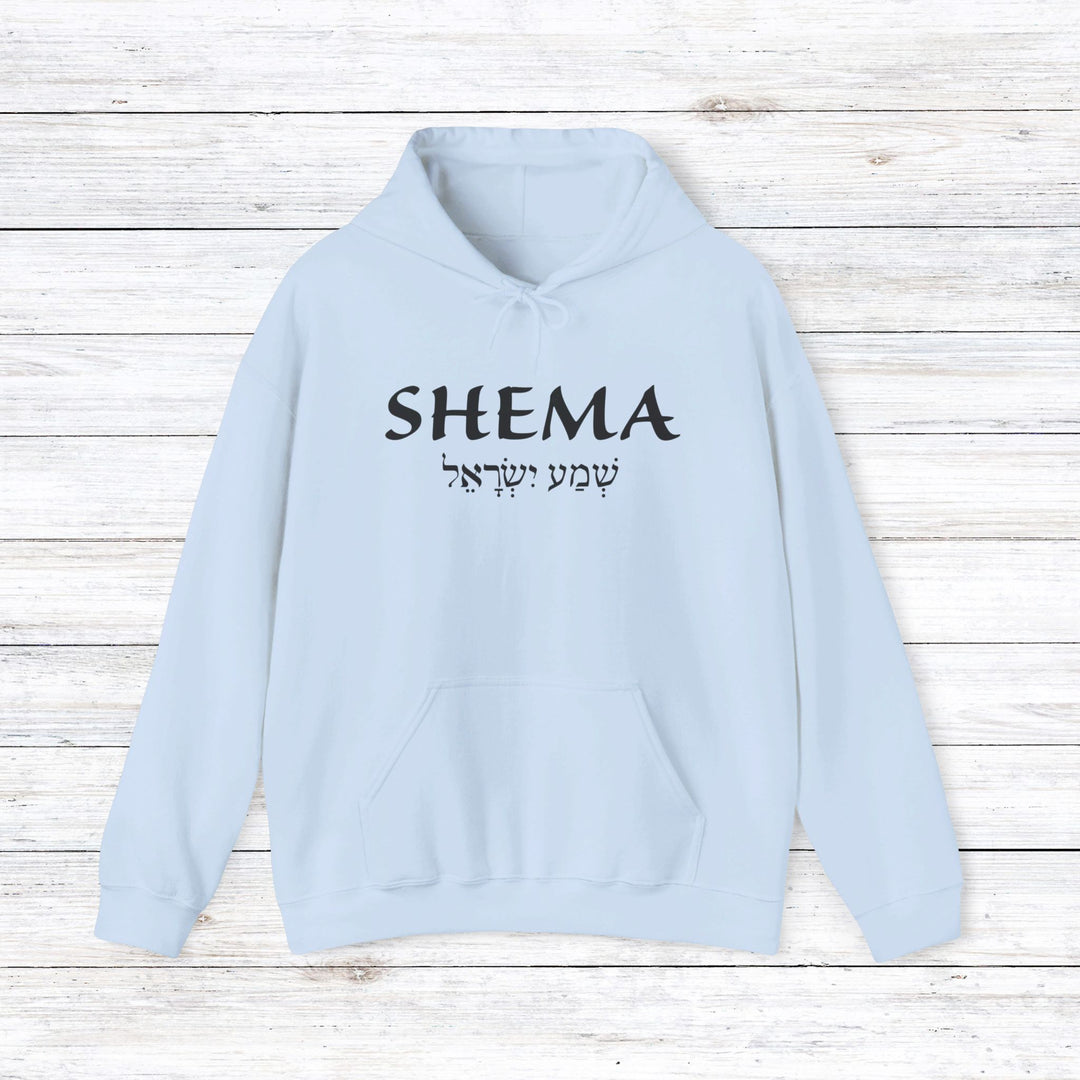 Shema Hebrew Hoodie Hoodie Light Blue S 