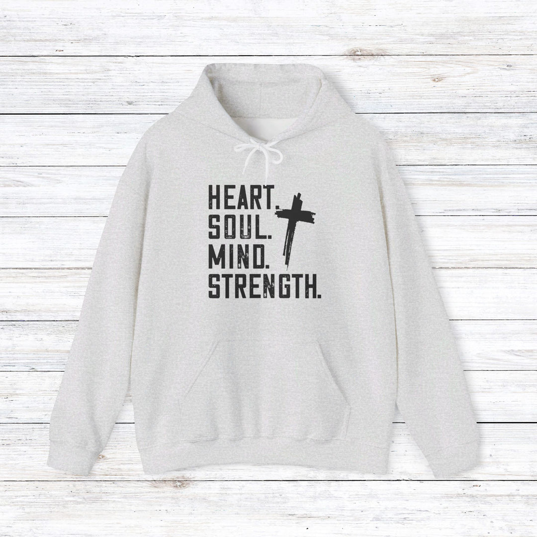 Heart Soul Mind Strength Cross Hoodie Hoodie Ash S 