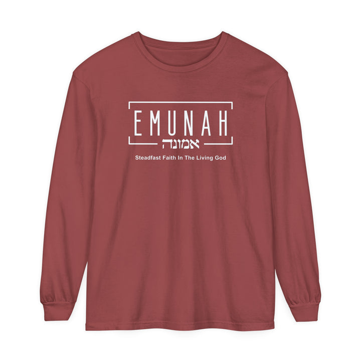 Emunah Steadfast Faith Long Sleeve Shirt Long-sleeve Brick S 