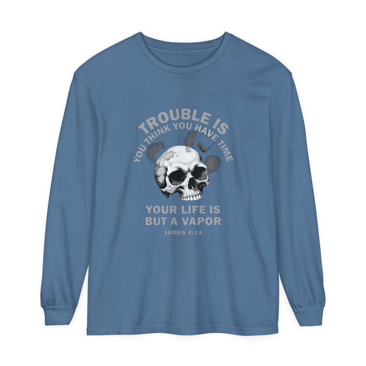 Life Is Vapor Long Sleeve Shirt Long-sleeve Blue Jean S 