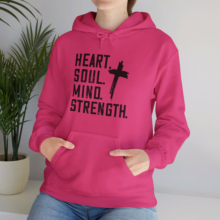 Heart Soul Mind Strength Cross Hoodie Hoodie   