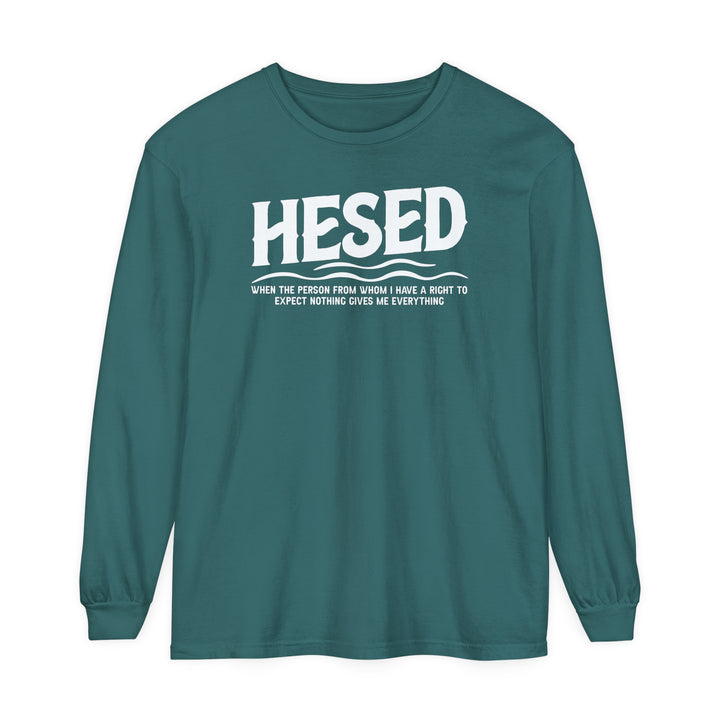 Hesed Everything Long Sleeve Shirt Long-sleeve Blue Spruce S 