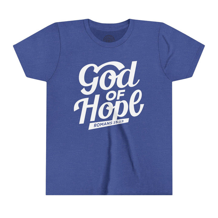 God of Hope Youth T-shirt Kids clothes Heather True Royal S 