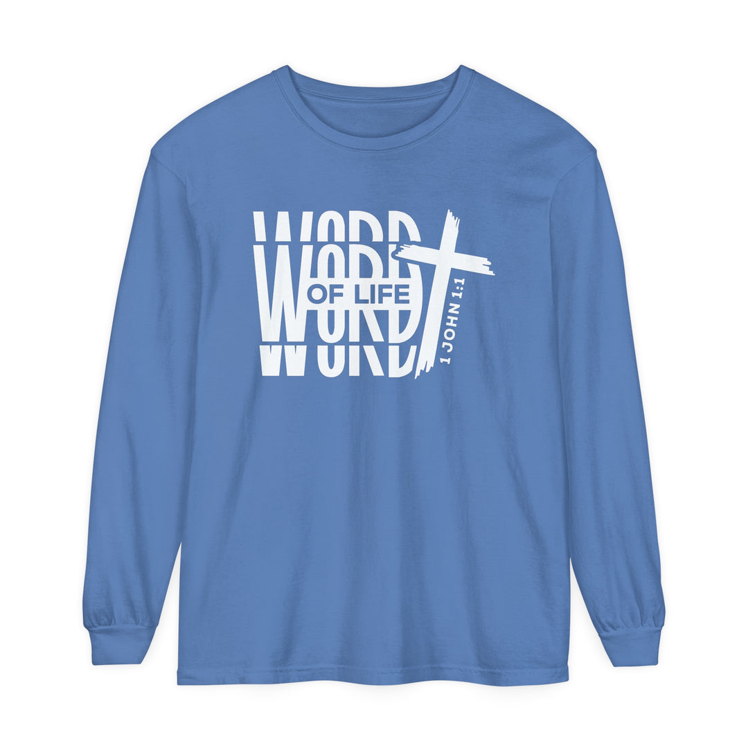 Word of Life Cross Long Sleeve Shirt Long-sleeve Flo Blue S 