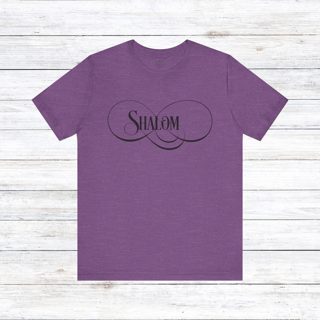 Shalom Script Unisex T-Shirt T-Shirt Heather Team Purple S 