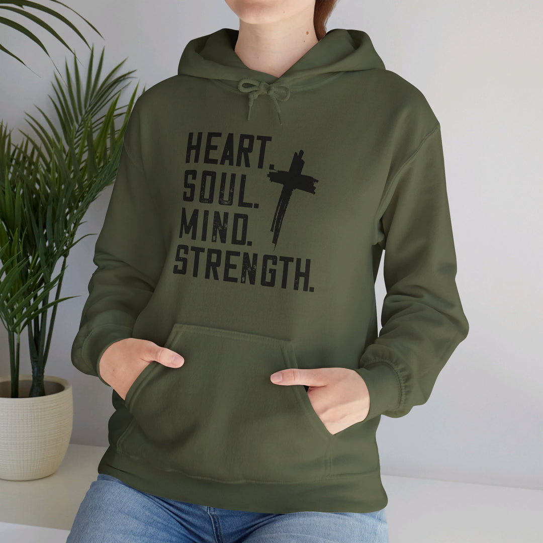 Heart Soul Mind Strength Cross Hoodie Hoodie   