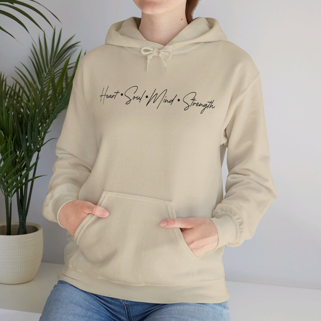 Heart Soul Mind Strength Script Hoodie Hoodie   