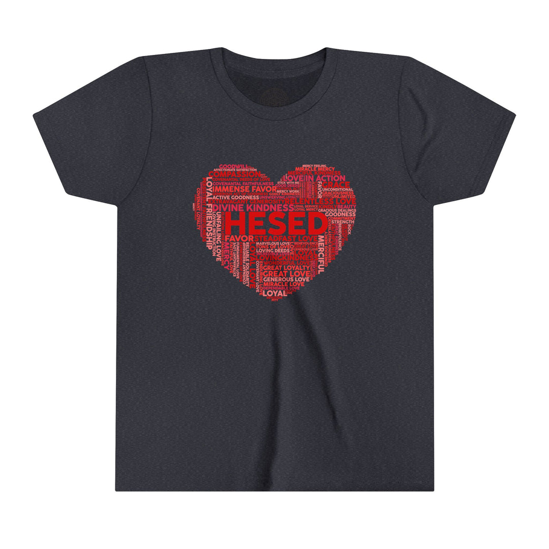 Hesed Heart Cloud Youth T-shirt Kids clothes Heather Navy S 