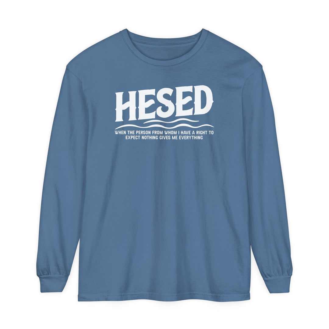 Hesed Everything Long Sleeve Shirt Long-sleeve Blue Jean S 