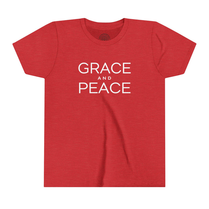 Grace and Peace Youth T-shirt Kids clothes Heather Red S 