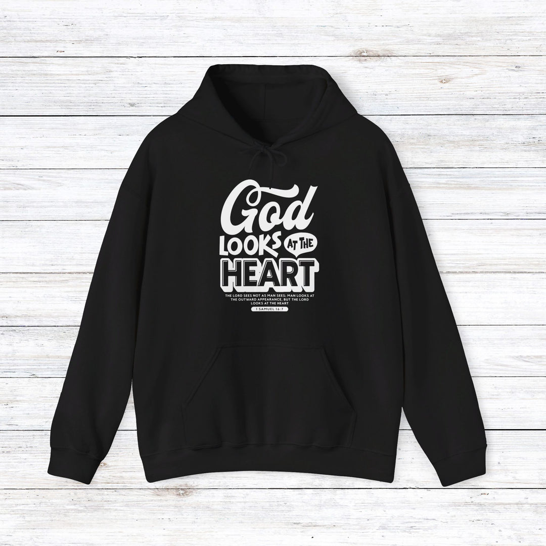 God Looks At Heart Hoodie Hoodie Black S 