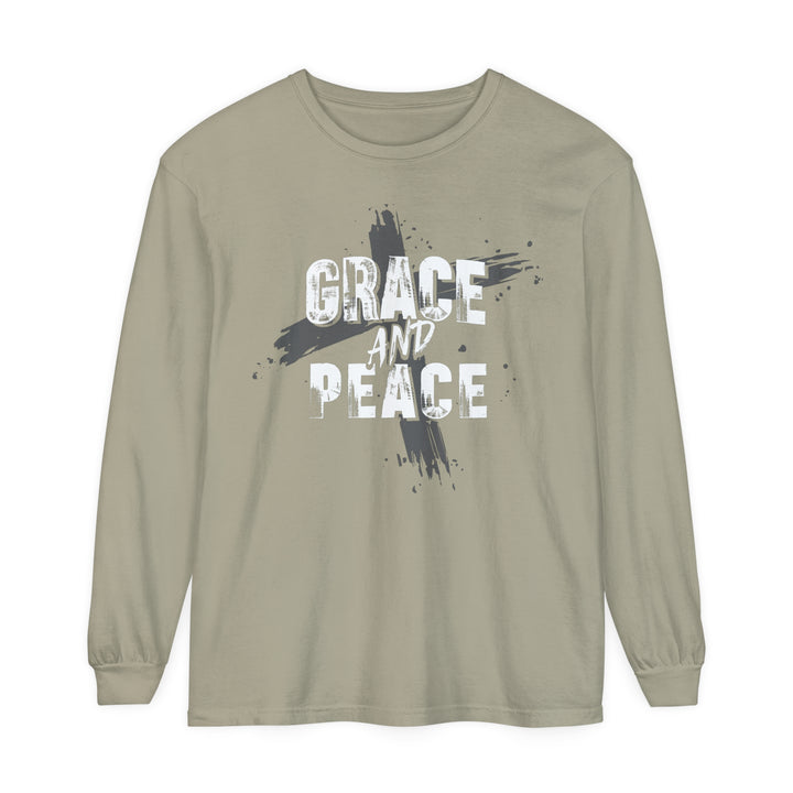 Grace and Peace Cross Long Sleeve Shirt Long-sleeve Sandstone S 