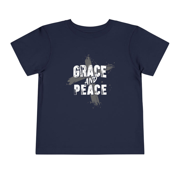 Grace and Peace Cross Toddler Tee Kids clothes Navy 2T 