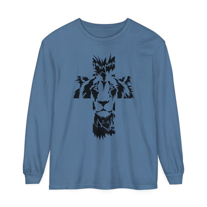 Aslan Cross Long Sleeve Shirt Long-sleeve Blue Jean S 