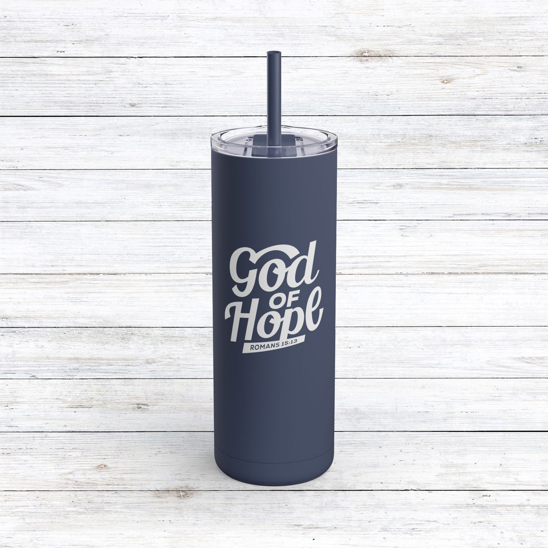 Christian Tumbler God of Hope Mug Indigo 20oz Matte