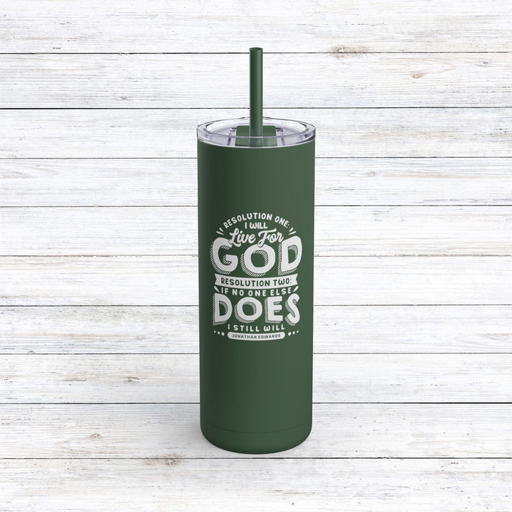 Christian Tumbler Live For God Mug Pine Needle 20oz Matte