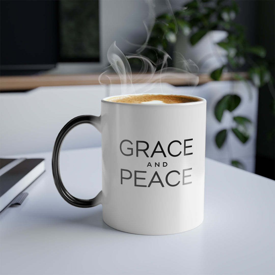 Christian Coffee Mug Grace and Peace Color Morphing Mug   