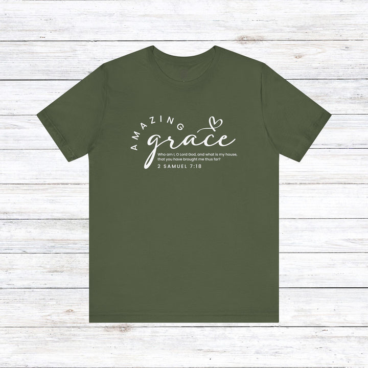 Amazing Grace Heart Unisex T-Shirt T-Shirt Military Green S 