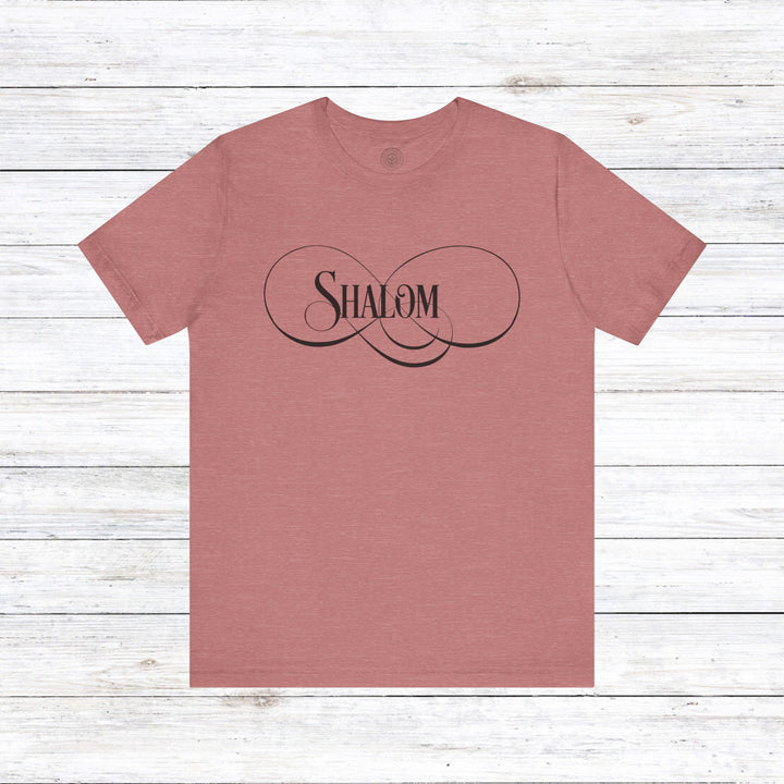 Shalom Script Unisex T-Shirt T-Shirt Heather Mauve S 