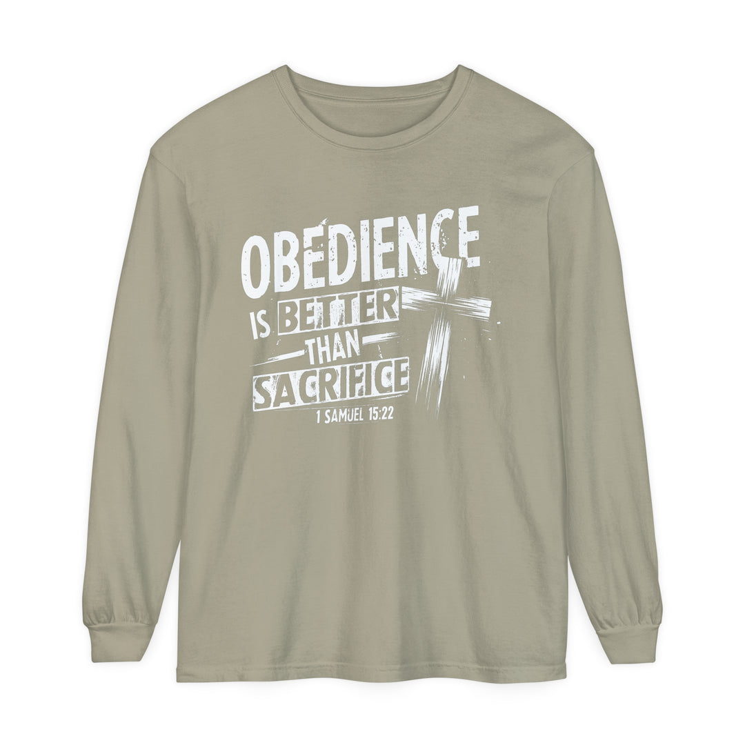 Obedience Is Better Cross Long Sleeve Shirt Long-sleeve Sandstone S 