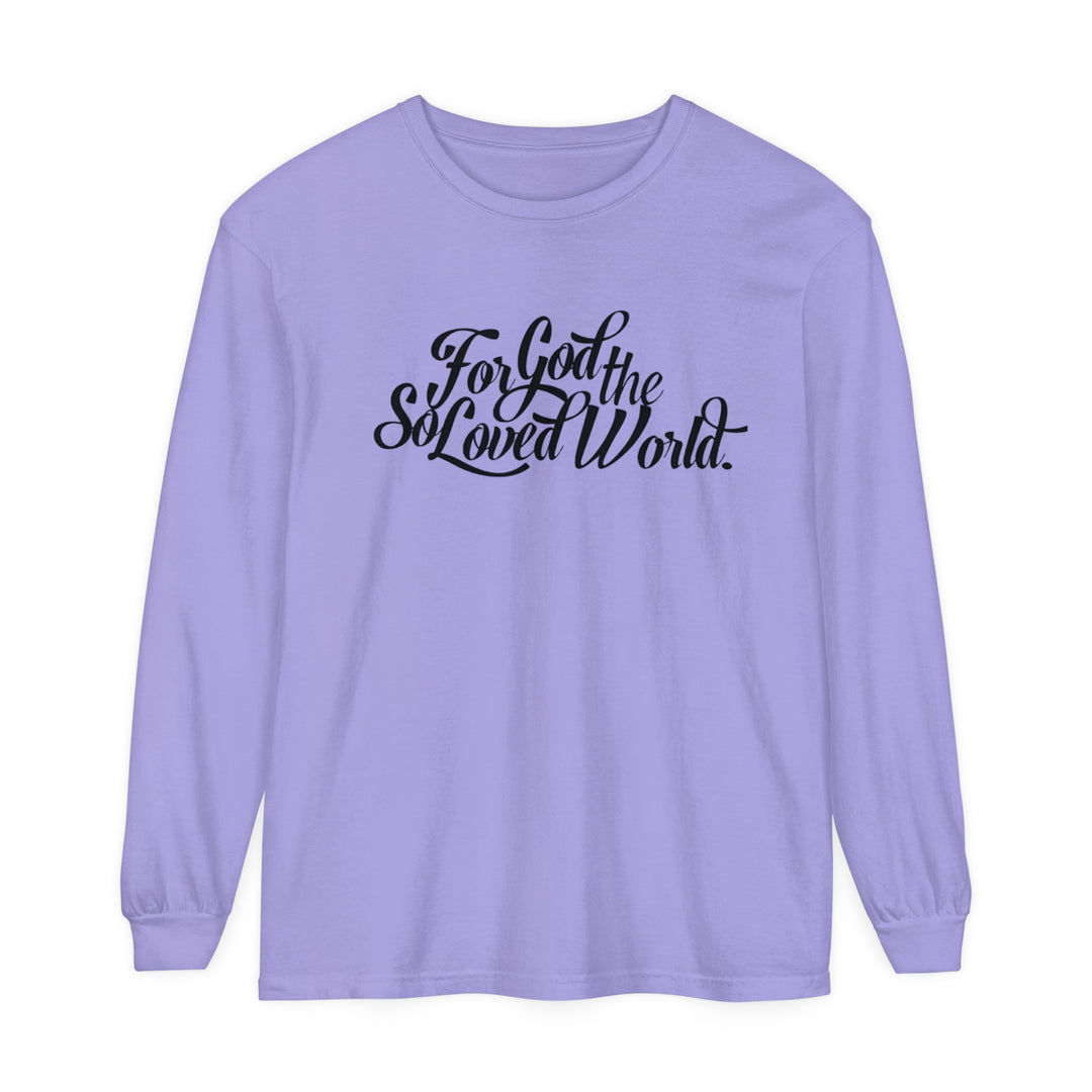 God So Loved Long Sleeve Shirt Long-sleeve Violet S 