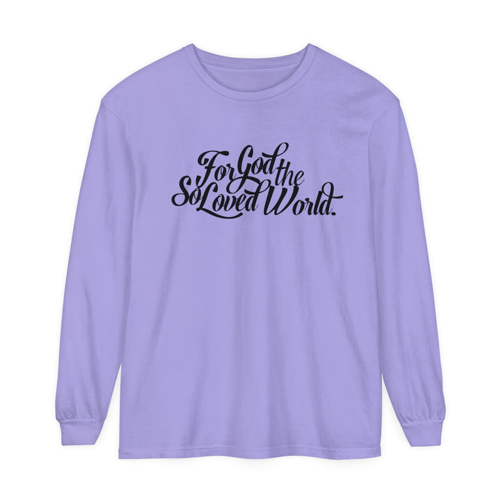 God So Loved Long Sleeve Shirt Long-sleeve Violet S 