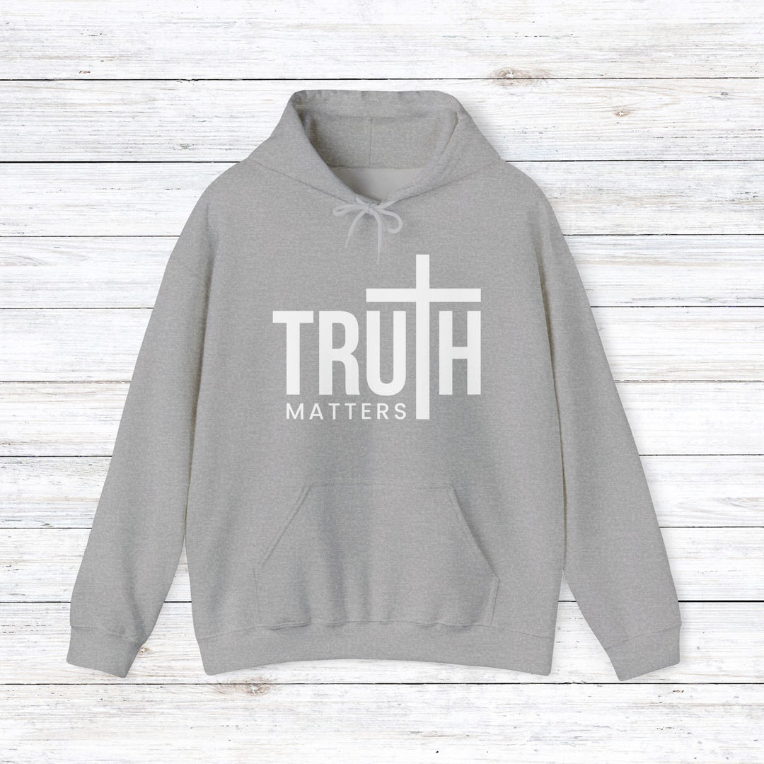 Truth Matters (White Script) Hoodie Hoodie Sport Grey S 