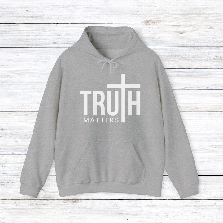 Truth Matters (White Script) Hoodie Hoodie Sport Grey S 