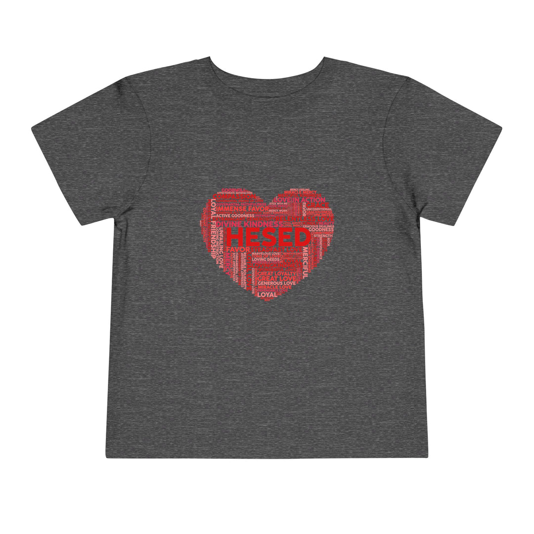 Hesed Heart Cloud Toddler Tee Kids clothes Dark Heather Grey 2T 